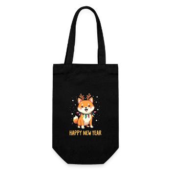 New Year's Eve Shiba - Happy New Year - Gift Bag for Bottles - black - Front