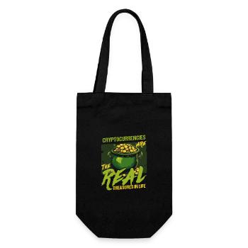 St. Patricks Day Kryptowährungen sind die echten - Geschenkbeutel für Flaschen - Schwarz - Vorne
