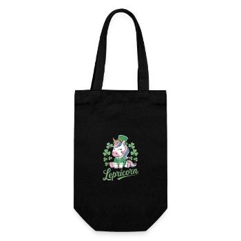Lepricorn St. Patrick's Day Einhorn Magie - Geschenkbeutel für Flaschen - Schwarz - Vorne