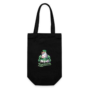 St. Patrick's Day Lepricorn Magie und Spaß - Geschenkbeutel für Flaschen - Schwarz - Vorne