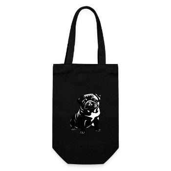 Mops Pug - Pet Dog Sticker - Geschenkbeutel für Flaschen - Schwarz - Vorne