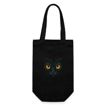 Katzenaugen Katze Blick Tierliebe Augen Design - Geschenkbeutel für Flaschen - Schwarz - Vorne