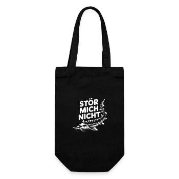 Stör mich nicht lustiger Stör Angler Spruch - Geschenkbeutel für Flaschen - Schwarz - Vorne