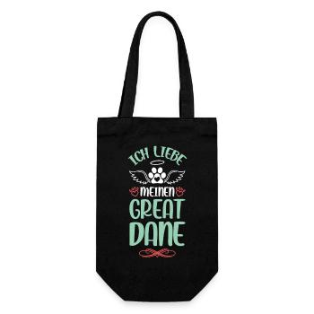 I love my Great Dane - Gift Bag for Bottles - black - Front