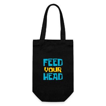 Feed your head - füttere Deinen Kopf - Gift Bag for Bottles - black - Front