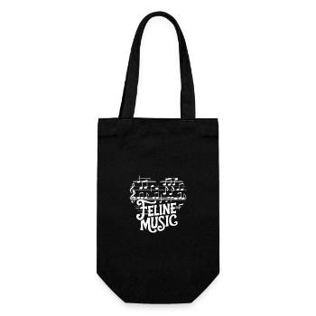 Katzen und Musik ich liebe meine Katze und Musik. - Geschenkbeutel für Flaschen - Schwarz - Vorne