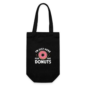 Donut Donuts Süßigkeiten Bagel - Geschenkbeutel für Flaschen - Schwarz - Vorne