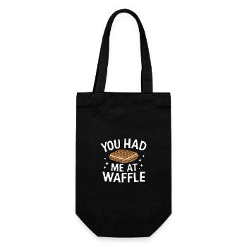 Waffeln Frühstück Süßigkeiten - Geschenkbeutel für Flaschen - Schwarz - Vorne