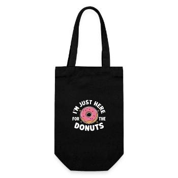 Donut Donuts Süßigkeiten Bagel - Geschenkbeutel für Flaschen - Schwarz - Vorne