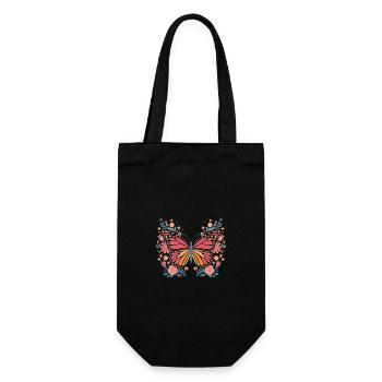 Schmetterling Monarchfalter Bunt Schmetterlinge - Geschenkbeutel für Flaschen - Schwarz - Vorne
