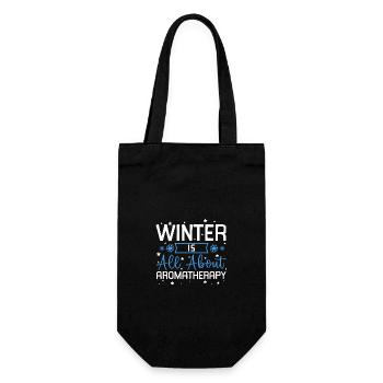Im Winter dreht sich alles um die Glückseligkeit der Aromatherapie - Geschenkbeutel für Flaschen - Schwarz - Vorne