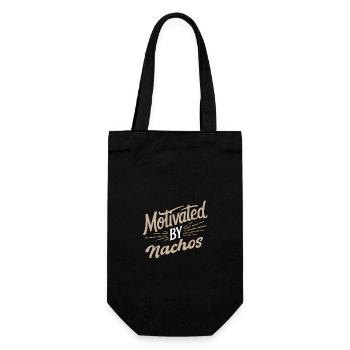 Motiviert von Nachos Enthusiast Snack Design - Geschenkbeutel für Flaschen - Schwarz - Vorne