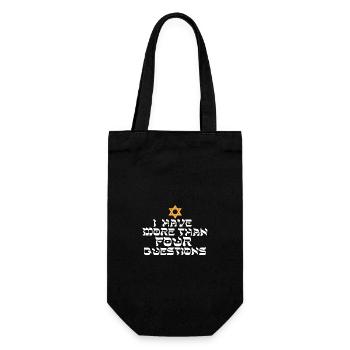 I Have More Than Four Questions Star Of David - Gift Bag for Bottles - black - Front