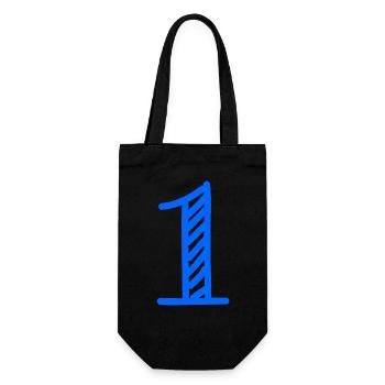 1 JAHR. 1. GEBURTSTAG. GEBURTSTAG 1 JAHR. 1 - Geschenkbeutel für Flaschen - Schwarz - Vorne