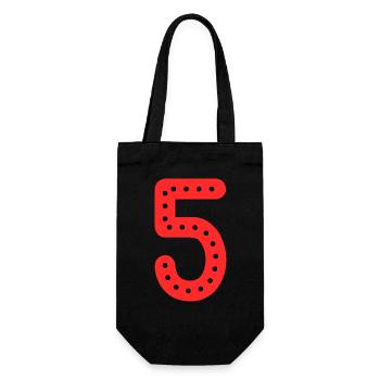 5 ANS. 5e ANNIVERSAIRE. ANNIVERSAIRE 5 ANS. 5 - Sac à bouteille - noir - Devant