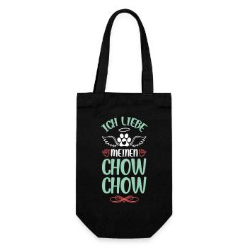 Ich liebe meinen Chow Chow - Geschenkbeutel für Flaschen - Schwarz - Vorne