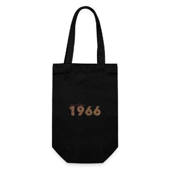 Jahrgang 1966, Geburtstagsgeschenk, Geschenk Frau - Geschenkbeutel für Flaschen - Schwarz - Vorne