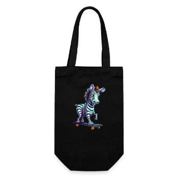 Eishockey Zebra: Kawaii auf dem Eis - Geschenkbeutel für Flaschen - Schwarz - Vorne