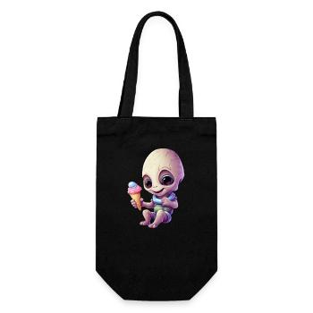 Alien enjoys ice cream in summer - Gift Bag for Bottles - black - Front