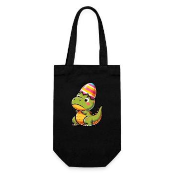 Easter T-Rex in Eggshell, Clumsy - Gift Bag for Bottles - black - Front