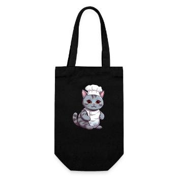 Chat Siamois Mignon Chef Comic Design - Sac à bouteille - noir - Devant
