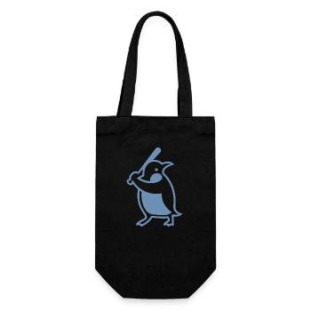 Penguin Baseball Player Silhouette - Gift Bag for Bottles - black - Front