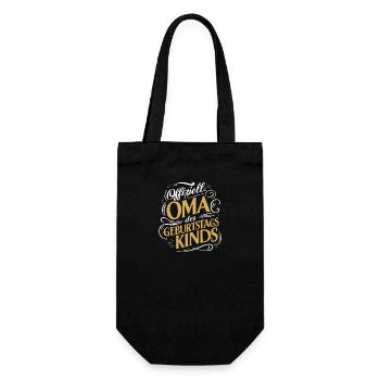 Offizielle Oma Geburtstagskind Shirt Enkel Liebe - Geschenkbeutel für Flaschen - Schwarz - Vorne