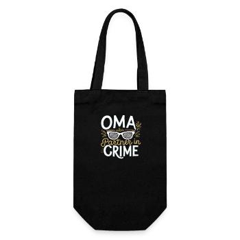 Oma Crime Partner Fun Shirt Liebe Familie - Geschenkbeutel für Flaschen - Schwarz - Vorne
