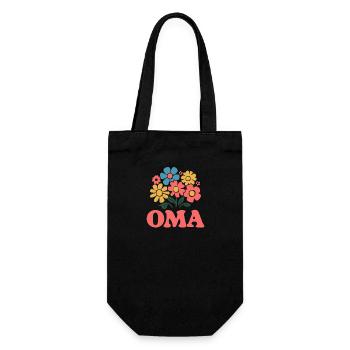 Oma Blumen Liebe Dankbarkeit Erinnerung Dekor - Geschenkbeutel für Flaschen - Schwarz - Vorne