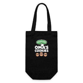 Omas Cookies Akzeptiert Lustiger Spruch Oma - Geschenkbeutel für Flaschen - Schwarz - Vorne