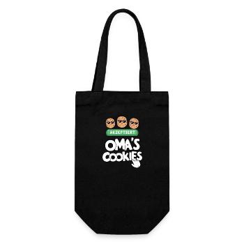 Omas Cookies – Lustig Oma Spruch Küche Backen - Geschenkbeutel für Flaschen - Schwarz - Vorne