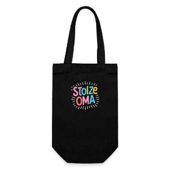 Stolze Oma Spruch Liebe Enkel Familie Glück - Geschenkbeutel für Flaschen - Schwarz - Vorne