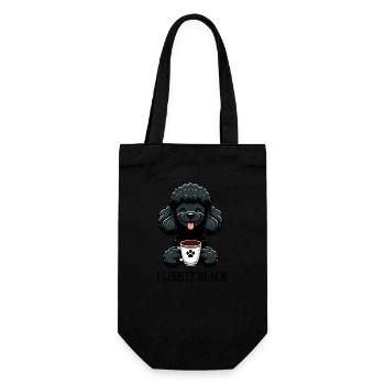 Pudel liebt schwarzen Kaffee "I like it black" - Geschenkbeutel für Flaschen - Schwarz - Vorne