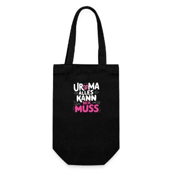 Uroma Alles Kann Geburtstag Urgroßmutter Beste - Geschenkbeutel für Flaschen - Schwarz - Vorne