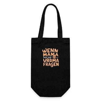 Uroma Nein-Sager Motiv Geburtstag Urgroßmutter - Geschenkbeutel für Flaschen - Schwarz - Vorne