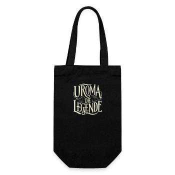 Uroma Legende Geburtstag Muttertag Weihnachten - Geschenkbeutel für Flaschen - Schwarz - Vorne