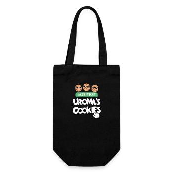 Uromas Cookies Akzeptiert Lustig Uroma Geburtstag - Geschenkbeutel für Flaschen - Schwarz - Vorne