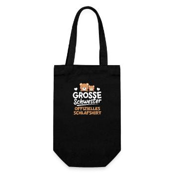 Große Schwester Schlafshirt - Geschenkbeutel für Flaschen - Schwarz - Vorne