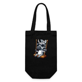 Mignon zèbre balançoire aire de jeux dessin animé - Sac à bouteille - noir - Devant
