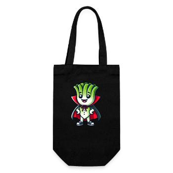 Cute Halloween Leek Vampire Comic Green - Gift Bag for Bottles - black - Front