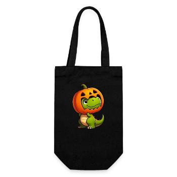 Halloween Dino Dinosaur T-Rex Pumpkin Hat Helmet - Gift Bag for Bottles - black - Front