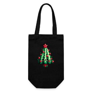 Weihnachtsbaum aus Wassermelone - Geschenkbeutel für Flaschen - Schwarz - Vorne