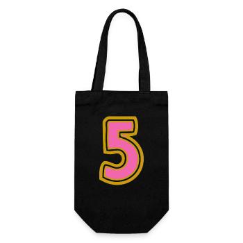 5. 5 YEARS. 5th ANNIVERSARY. 5 YEAR ANNIVERSARY - Gift Bag for Bottles - black - Front