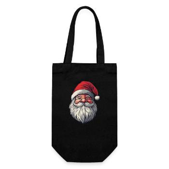 Weihnachtsmann - Geschenkbeutel für Flaschen - Schwarz - Vorne
