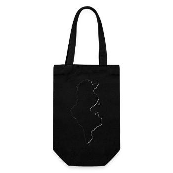 Carte de la Tunisie comme contour - Sac à bouteille - noir - Devant
