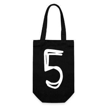 5 JAHRE. 5-JÄHRIGES JUBILÄUM. GEBURTSTAG 5 JAHRE. FÜNF - Geschenkbeutel für Flaschen - Schwarz - Vorne