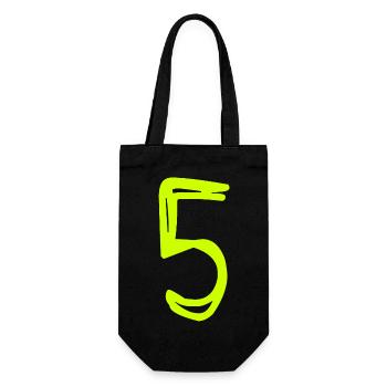 5 JAHRE. 5-JÄHRIGES JUBILÄUM. GEBURTSTAG 5 JAHRE. FÜNF - Geschenkbeutel für Flaschen - Schwarz - Vorne