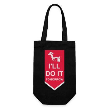 do it tomorrow Zitat - Geschenkbeutel für Flaschen - Schwarz - Vorne