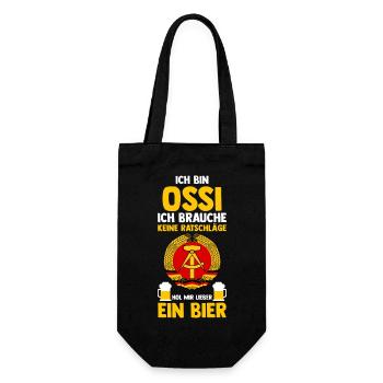 Ostdeutschland Ossi Deutschland Bier DDR - Geschenkbeutel für Flaschen - Schwarz - Vorne