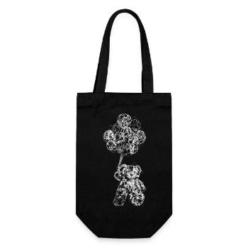 Bear Balloon Line Art - Gift Bag for Bottles - black - Front